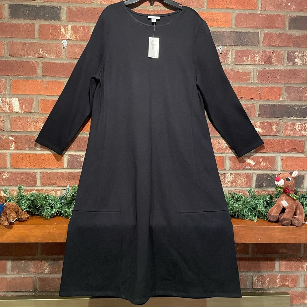 J. Jill Ponte Black Dress, NWT, MT